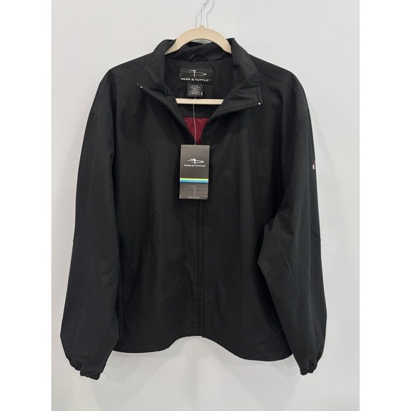 NEW Page & Tuttle Black Nylon Zip Jacket Mens Size L Lightweight Windbreaker - Picture 4 of 10